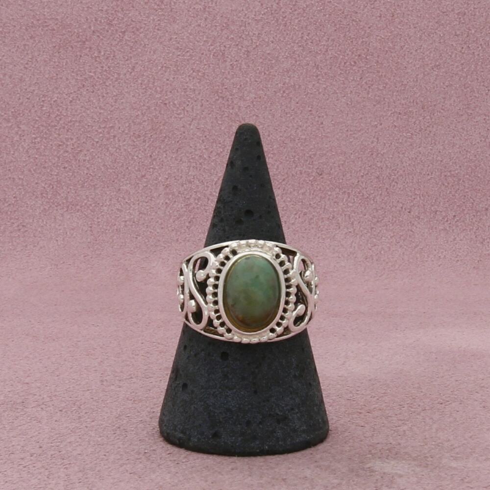 sterling silver blue jasper scroll ring size 8 - Picture 3 of 5